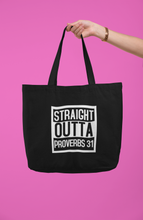 Load image into Gallery viewer, “Straight Outta Proverbs 31” Canvas Tote Bag