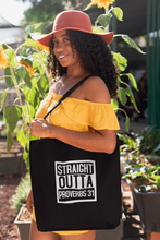 Load image into Gallery viewer, “Straight Outta Proverbs 31” Canvas Tote Bag