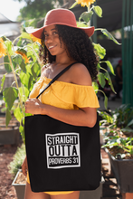 Load image into Gallery viewer, “Straight Outta Proverbs 31” Canvas Tote Bag
